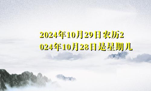 2024年10月29日农历2024年10月28日是星期几