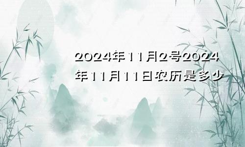 2024年11月2号2024年11月11日农历是多少