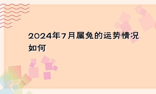 2024年7月属兔的运势情况如何