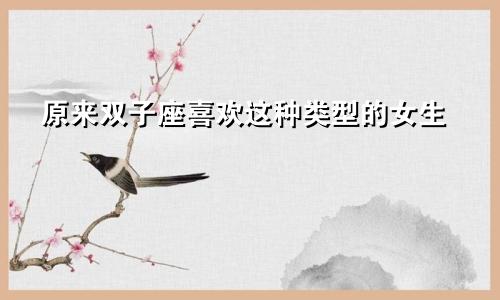 原来双子座喜欢这种类型的女生