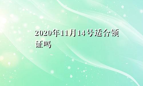 2020年11月14号适合领证吗