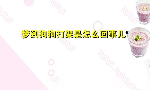 梦到狗狗打架是怎么回事儿