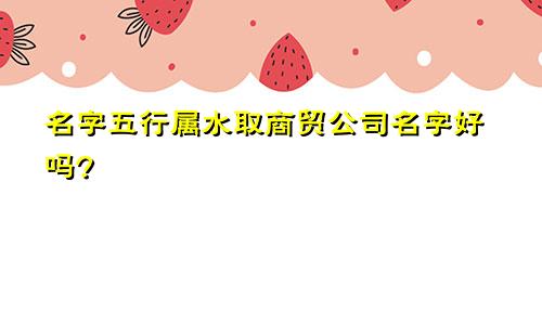 名字五行属水取商贸公司名字好吗?