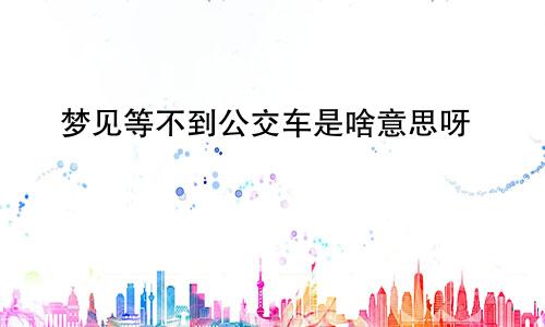 梦见等不到公交车是啥意思呀
