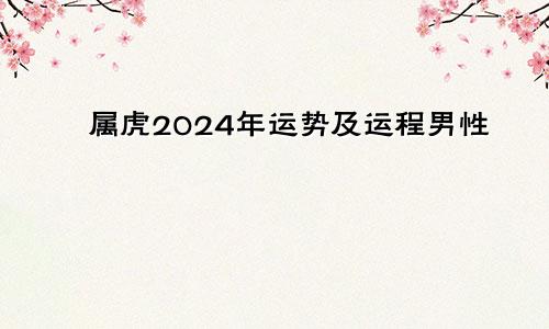 属虎2024年运势及运程男性