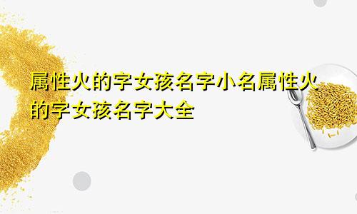 属性火的字女孩名字小名属性火的字女孩名字大全