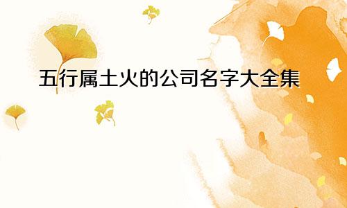 五行属土火的公司名字大全集