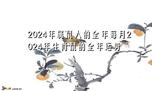 2024年属鼠人的全年每月2024年生肖鼠的全年运势