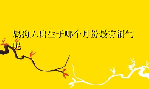 属狗人出生于哪个月份最有福气呢