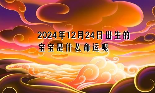 2024年12月24日出生的宝宝是什么命运呢
