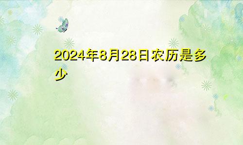 2024年8月28日农历是多少