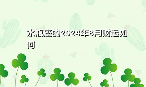 水瓶座的2024年8月财运如何