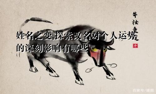 姓名之变,探索改名对个人运势的深刻影响有哪些