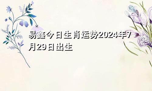 易鑫今日生肖运势2024年7月29日出生