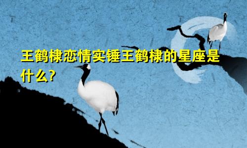 王鹤棣恋情实锤王鹤棣的星座是什么?