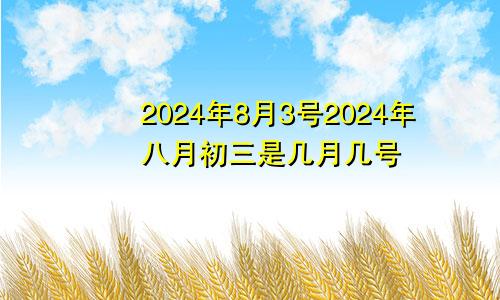 2024年8月3号2024年八月初三是几月几号