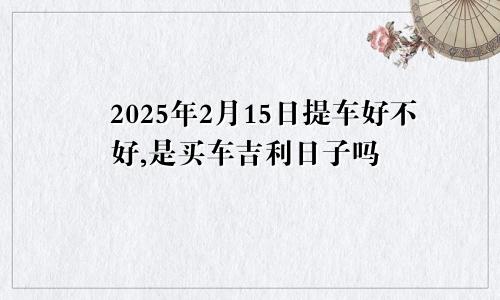 2025年2月15日提车好不好,是买车吉利日子吗