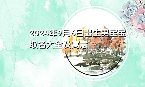 2024年9月6日出生男宝宝取名大全及寓意