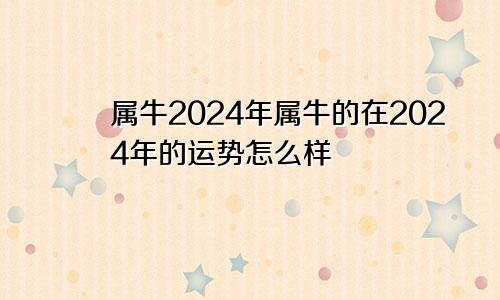 属牛2024年属牛的在2024年的运势怎么样
