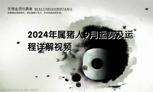 2024年属猪人9月运势及运程详解视频
