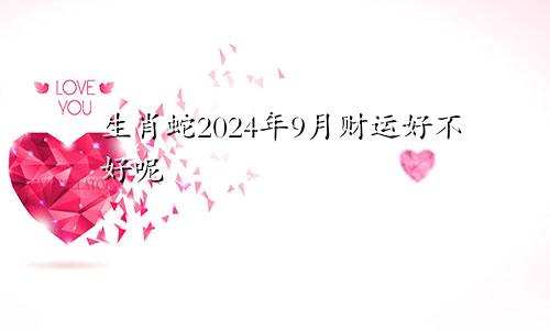 生肖蛇2024年9月财运好不好呢