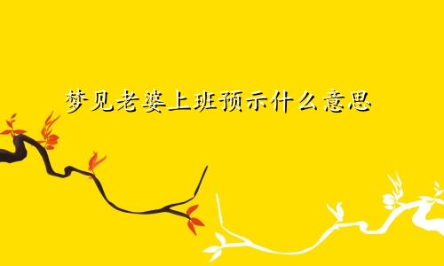 梦见老婆上班预示什么意思