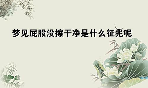 梦见屁股没擦干净是什么征兆呢