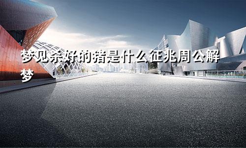 梦见杀好的猪是什么征兆周公解梦