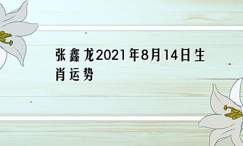 张鑫龙2021年8月14日生肖运势