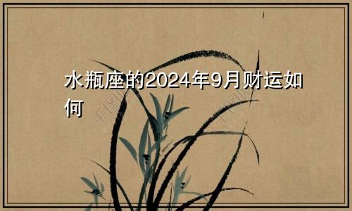 水瓶座的2024年9月财运如何