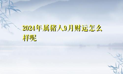 2024年属猪人9月财运怎么样呢