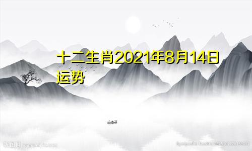 十二生肖2021年8月14日运势