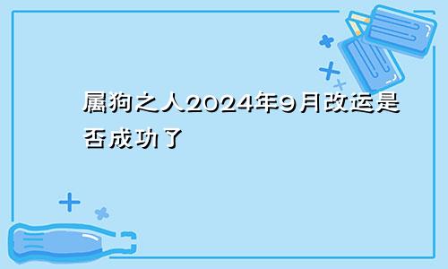 属狗之人2024年9月改运是否成功了