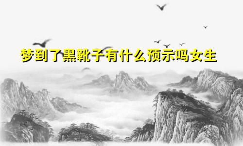 梦到了黑靴子有什么预示吗女生