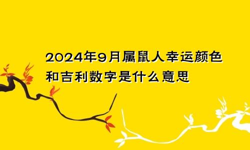2024年9月属鼠人幸运颜色和吉利数字是什么意思