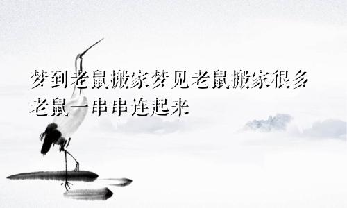 梦到老鼠搬家梦见老鼠搬家很多老鼠一串串连起来