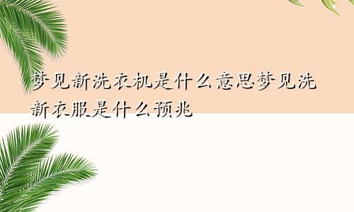梦见新洗衣机是什么意思梦见洗新衣服是什么预兆