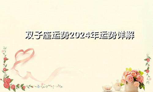 双子座运势2024年运势详解