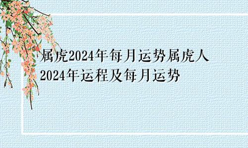 属虎2024年每月运势属虎人2024年运程及每月运势