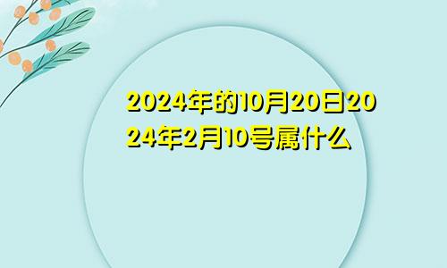 2024年的10月20日2024年2月10号属什么