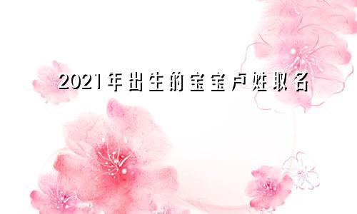 2021年出生的宝宝卢姓取名