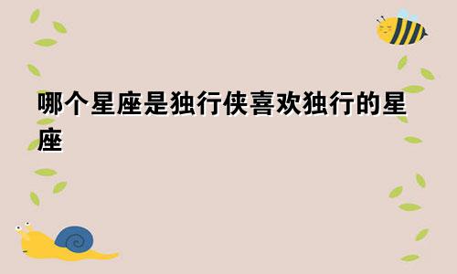 哪个星座是独行侠喜欢独行的星座