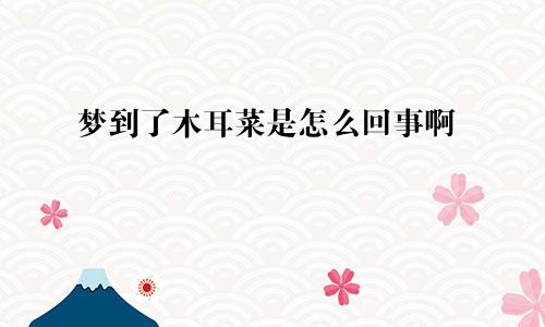 梦到了木耳菜是怎么回事啊