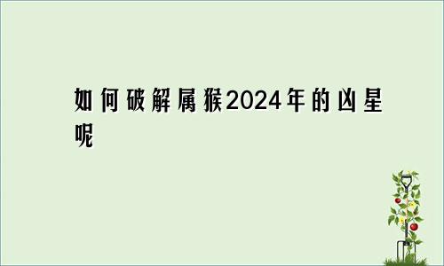 如何破解属猴2024年的凶星呢