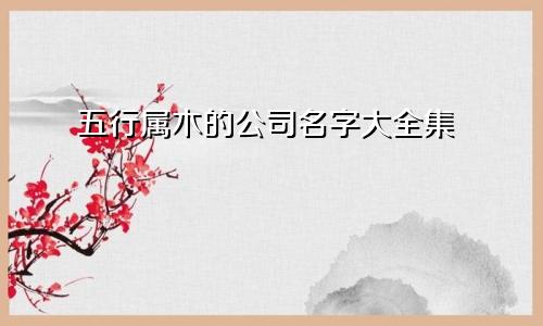 五行属木的公司名字大全集
