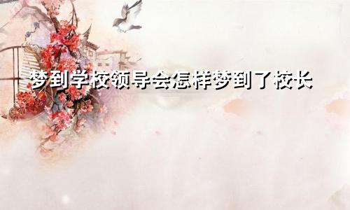 梦到学校领导会怎样梦到了校长