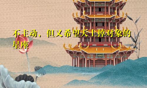 不主动,但又希望天上掉对象的星座