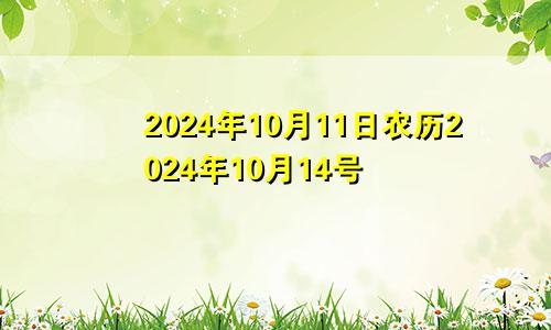 2024年10月11日农历2024年10月14号