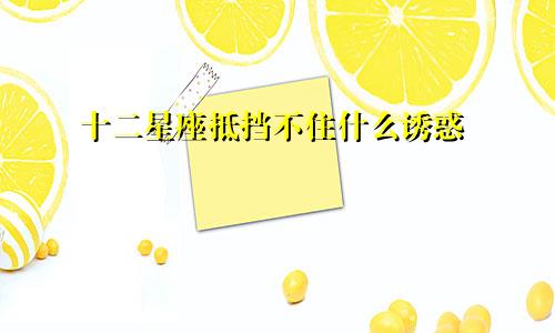 十二星座抵挡不住什么诱惑