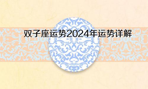 双子座运势2024年运势详解